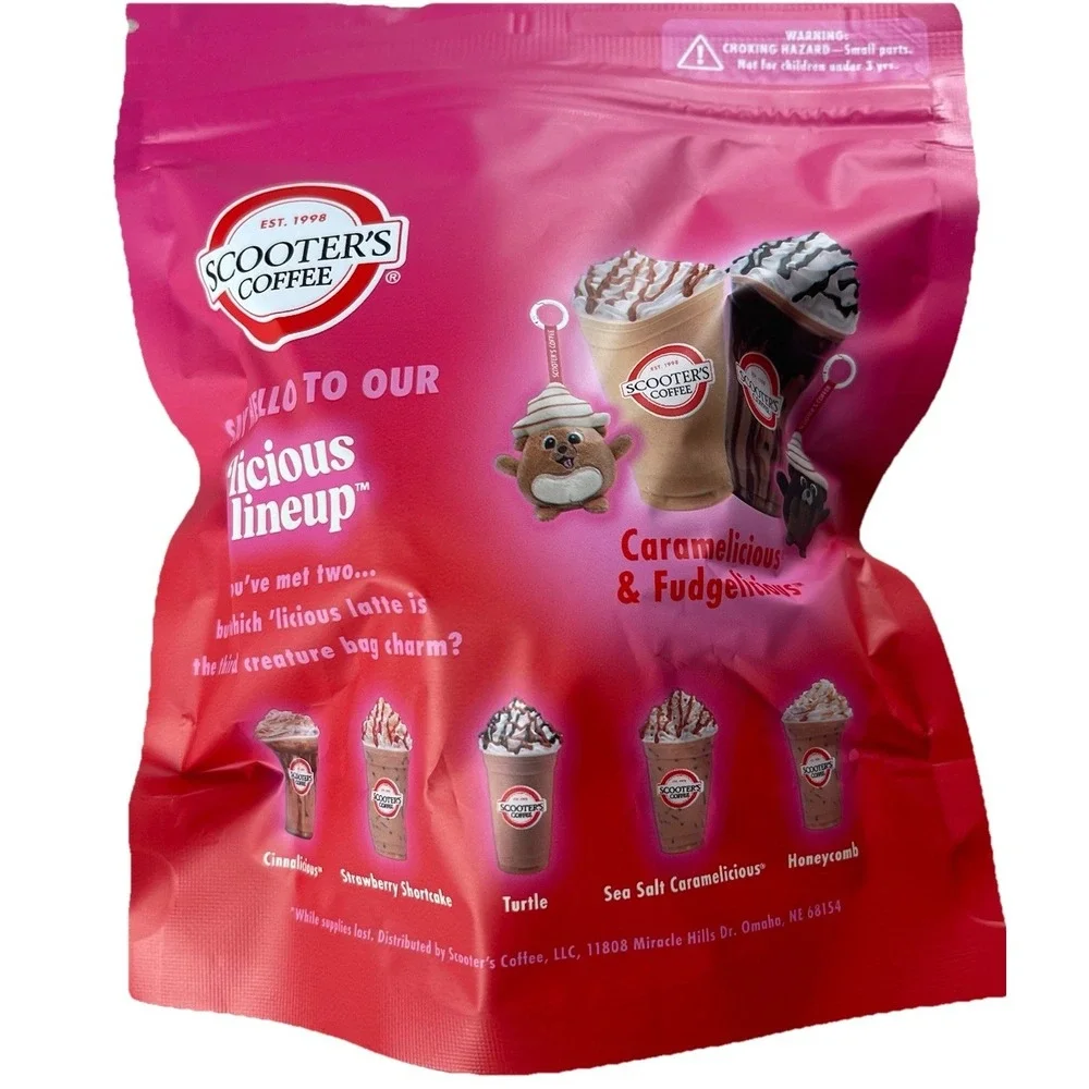 Unopened Scooters Coffee Licious Creatures Blind Bag Charm Plush 3/31/26